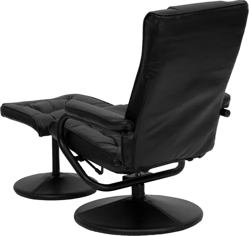 Vista 4 de Flash Furniture Rachel - Silla reclinable de LeatherSoft contemporánea multiposición con otomana, silla reclinable giratoria de 360 grados y juego
