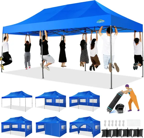 Vista 53 de COBIZI Tienda de campaña desplegable de 6.6 x 6.6 pies, toldo resistente, fácil de instalar, impermeable, para exteriores, fiestas, playa, jardín