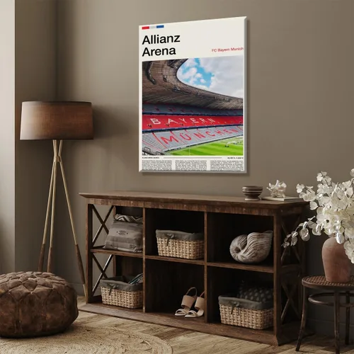 Vista 6 de Arte de pared de estadio Póster del Bayern Múnich Retro Impresiones en lienzo para hogar, oficina, sala de estar, decoración de pared de fútbol 12 x