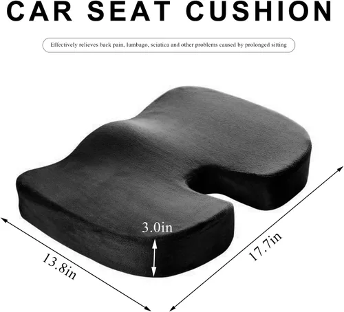 Vista 2 de Cojín para Asiento de Coche, Cojín de Espuma Viscoelástica para Alivio del Dolor de Coxis y Ciática, Cojín de Asiento Ergonómico Cómodo para Silla
