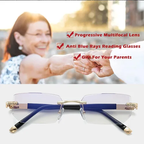 Vista 5 de Gafas de lectura progresivas antiazules de alta dureza Sapphire 2023 de doble uso lejano y cercano