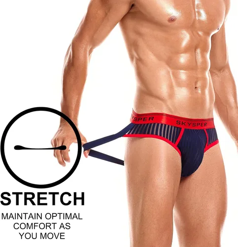 Vista 32 de SKYSPER Jock Strap Athletic Supporter para hombres Sexy Jockstrap Ropa interior masculina