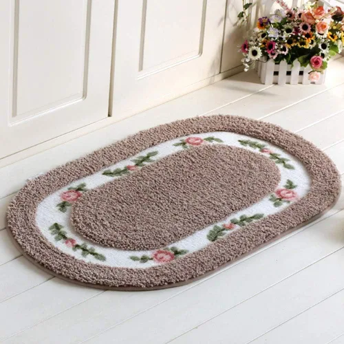 Vista 8 de vctops Elegante tapete de baño con diseño de rosas y flores, tapete de bienvenida para cocina, suave, antideslizante, absorbente, color rosa, 31 x
