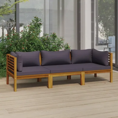 Vista 15 de Juego de 5 piezas para patio con cojín, juego de muebles de sofá, resistente a la intemperie, adecuado para uso en exteriores, requiere montaje Gris