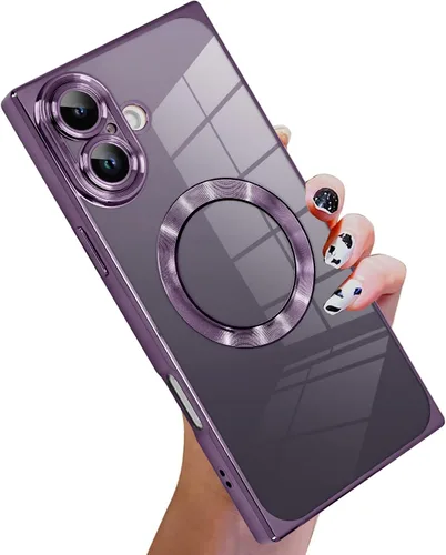 Vista 62 de KANGHAR Funda diseñada para iPhone 12 Pro Magnética Transparente con Protector de Lente de Cámara [Compatible con MagSafe] Diseño de Placado