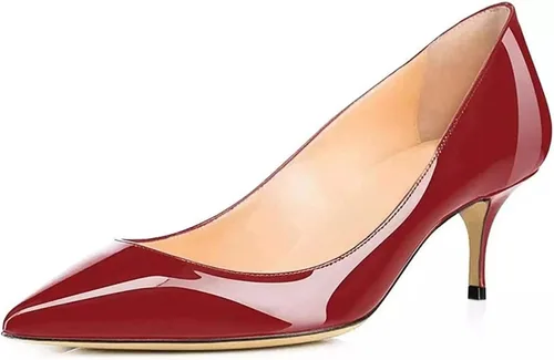 Vista 2 de Axellion Zapatos de tacón para mujer, zapatos de tacón de gatito, punta puntiaguda, tacón alto sin cordones para vestir de oficina