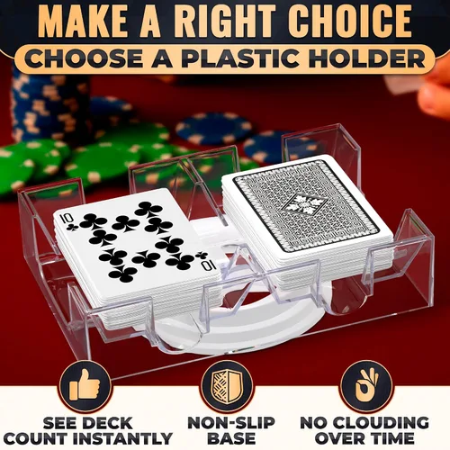 Vista 3 de Soporte de cartas giratorio 360° – Bandeja compacta de plástico para un fácil acceso, 2 cubiertas con rotación suave Organiza múltiples mazos