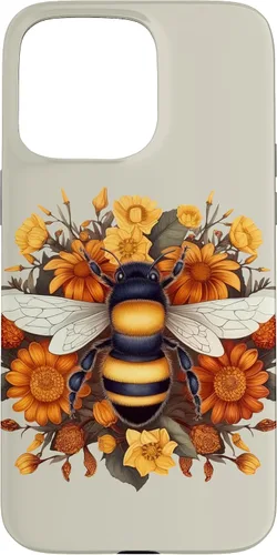 Vista 28 de iPhone 16 Boho Flower Bee Honey Beekeeper Daisy Sunflower Bee Case