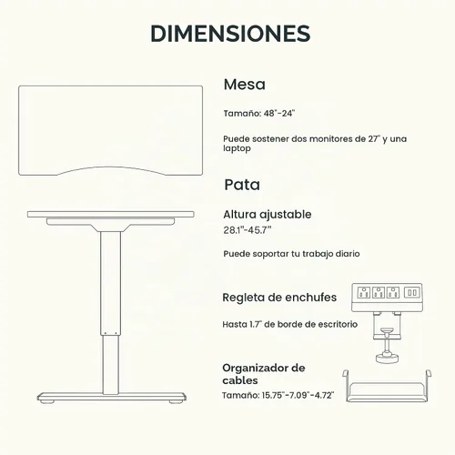 Vista 6 de FLEXISPOT EN2 48"x24" Escritorio eléctrico de pie de bambú con regleta Parte superior de bambú + marco blanco