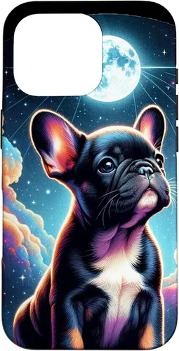 Vista 19 de Funda para iPhone SE (2020) / 7 / 8 Bulldog Francés Puppy Under The Moon In Space