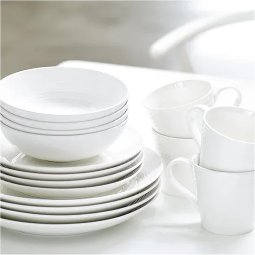 Vista 3 de Royal Doulton Exclusivo para Gordon Ramsay Maze - Juego de vajilla blanca de 16 piezas Blanco