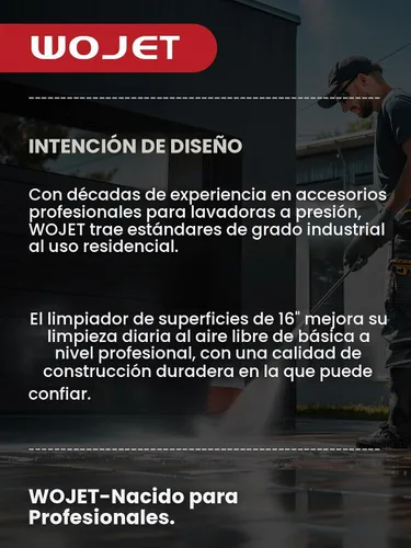 Vista 9 de WOJET Limpiador de superficies compacto de 16 '' PRO con ruedas 4500PSI