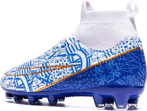 Vista 3 de Boys Girls Soccer Cleats Indoor Soccer Shoes High Top Training Youth Football Cleats Outdoor Soccer Shoes