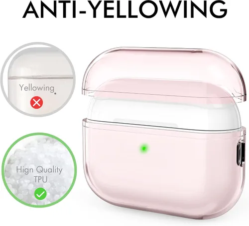 Vista 6 de NIUTRENDZ Funda protectora para AirPods Pro 2 2022 de TPU suave con cordón [LED frontal visible] compatible con AirPods Pro de 2ª