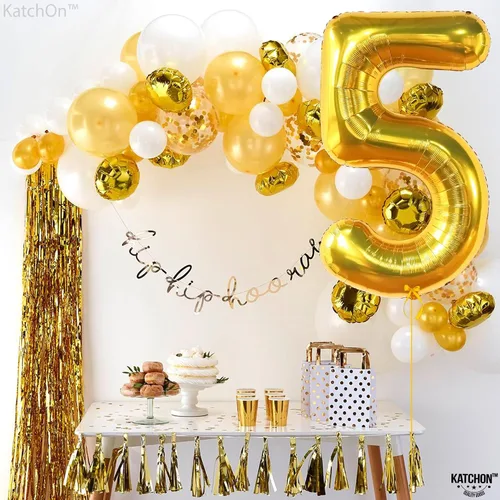 Vista 1097 de KatchOn Globo negro del número 1 de 40 pulgadas, globo de feliz cumpleaños Large Mylar Number One Balloon for 1st Birthday Decorations, Foil