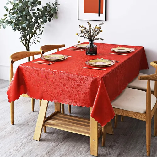 Vista 8 de Smiry Mantel Rectangular, Manteles de Vinilo Impermeables de Servicio Pesado, Cubierta de Mesa Limpiable y Lavable para Cocina y Comedor