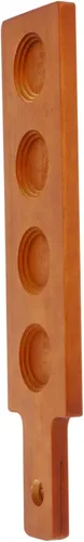 Vista 9 de Portavasos de madera de 16.92 x 3.93 x 0.59 pulgadas, bandeja creativa para bebidas para bar, cocina, comedor, servir