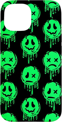 Vista 6 de Melting Happy Face Smile Trippy Sad Face Graffiti Green Case for iPhone 17