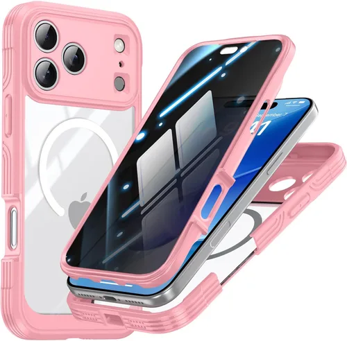 Vista 11 de TOPF&B Funda magnética para iPhone 16, compatible con MagSafe, cubierta completa de 360 grados, protector de pantalla de privacidad integrado