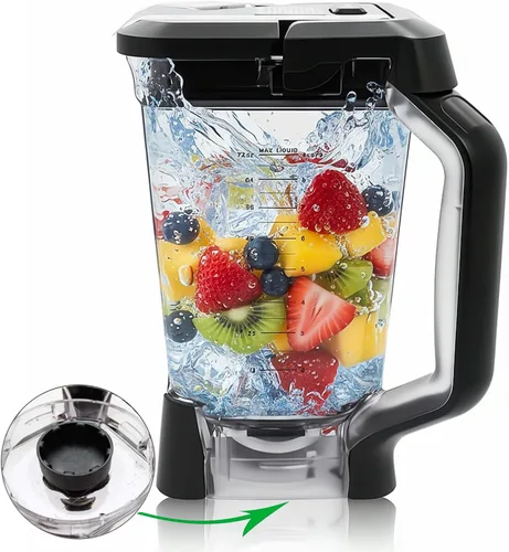 Vista 10 de Piezas de repuesto Ninja Blender, jarra de 72 onzas con tapa de bloqueo, vasos de licuadora Ninja Blenders compatibles con BL610, BL610BRN, BL610C