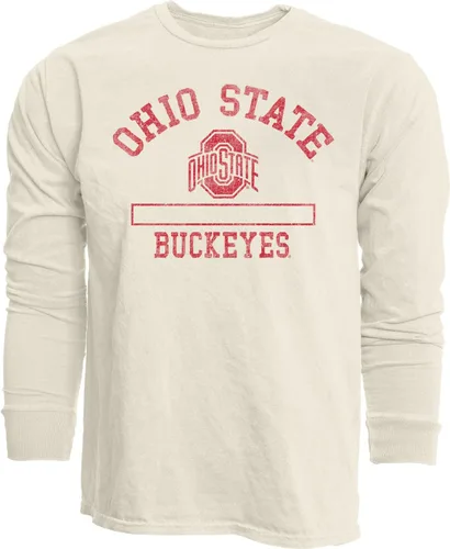 Vista 5 de Blue 84 NCAA Camiseta unisex-adulto de manga larga con licencia oficial de la NCAA, teñida en anillos, color marfil