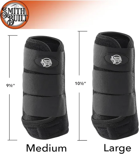 Vista 3 de SmithBuilt Botas deportivas de neopreno para caballo, medianas, par de envolturas deportivas protectoras equinas