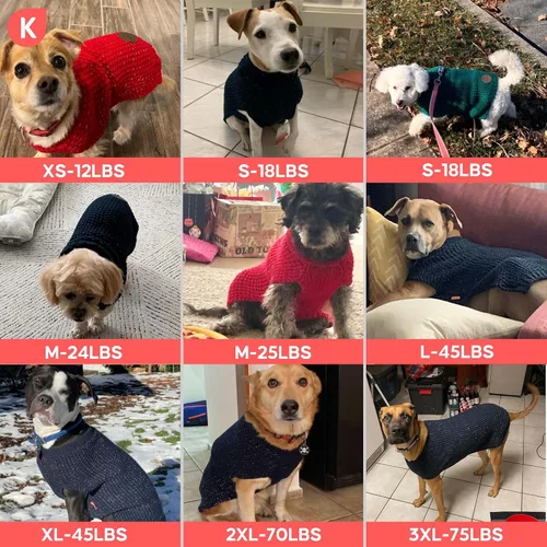 Vista 6 de KYEESE Suéter para Perro con Agujero para Correa para Perros Pequeños Machos Suéter Cálido con Hilo Reflectante Tejido Suave Ropa para Perros Machos
