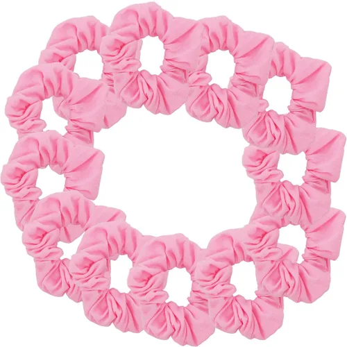 Vista 42 de Paquete de 12 ligas sólidas para el cabello (negro) One Dozen Matching Hair Ties, Soft Cotton Fabric, Gentle No-Crease Hold, Great for Teams