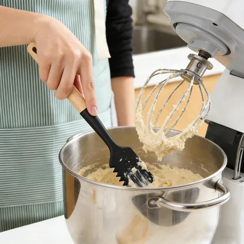 Vista 6 de Juego de espátulas de silicona, 3 espátulas de cocina para utensilios de cocina antiadherentes, cuchara multifunción resistente al calor con mango