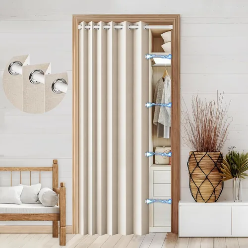 Vista 38 de Cortinas plisadas completamente opacas con cierre magnético, 72 pulgadas de largo, para interiores y exteriores, 1 panel, 45 pulgadas de ancho x 72