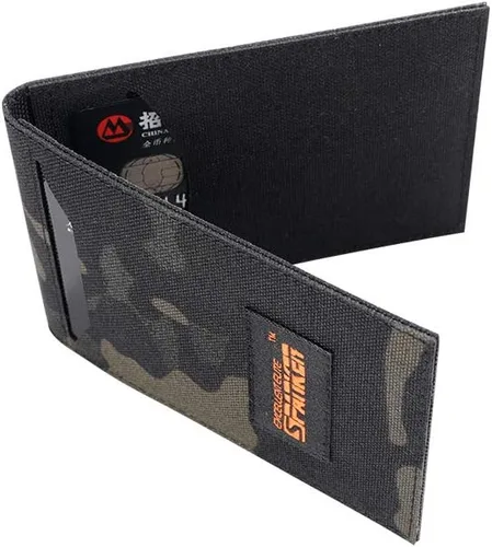 Vista 10 de EXCELLENT ELITE SPANKER Funda delgada y plegable con bolsillo frontal para tarjetas de crédito con 2 ranuras para tarjetas (negro)