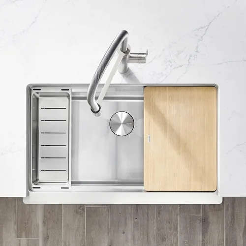 Vista 3 de BLANCO Quatrus R15 Ergon Delantal Super Single Farmhouse Fregadero de cocina