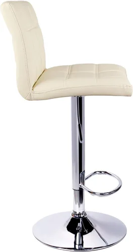 Vista 6 de Taburetes de bar ajustables de piel sintética moderna con espalda, juego de 2, taburete giratorio de altura de mostrador por Leopard (beige)