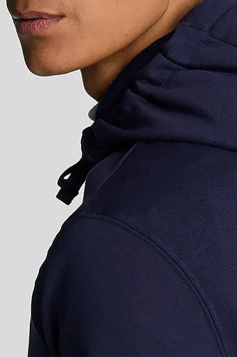 Vista 4 de Lyle & Scott Sudadera con capucha con logotipo para hombre, azul, L, Azul