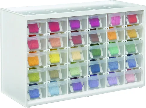 Vista 4 de ArtBin 6830 gabinetes de almacenamiento en cajones – Armario de almacenamiento para montaje en pared con 30 cajones, organizador de arte