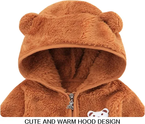 Vista 3 de Chaqueta de forro polar para bebé, ropa de vino para niña, abrigo para niños pequeños