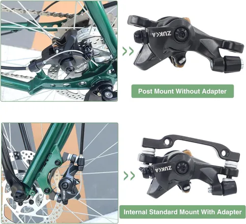 Vista 6 de ZUKKA Kit de freno de disco para bicicleta con 1 par de pinzas delanteras y traseras de montaña, rotores de 6.299 in, palancas de freno de bicicleta