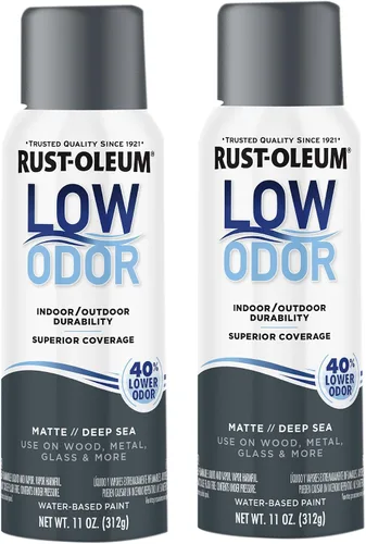 Vista 67 de Rust-Oleum - Pintura en aerosol prémium de bajo olor, gris ancla brillante Olor 40% menor que las pinturas en aerosol tradicionales, durabilidad