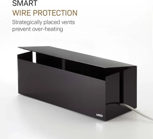 Vista 4 de YAMAZAKI Home Cable Box-Outlet Cable Organizador de almacenamiento, protector de cubierta