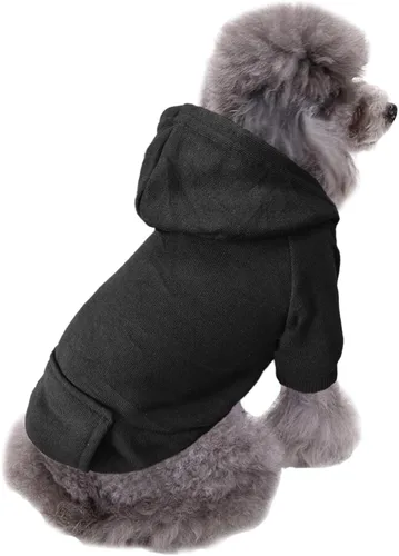 Vista 2 de Jecikelon - Sudadera con capucha y bolsillos, cálida para invierno, para perros pequeños, ropa de abrigo para chihuahuas, disfraz para cachorros