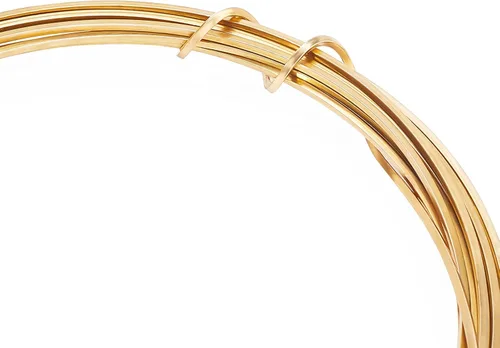 Vista 5 de BENECREAT Alambre de latón cuadrado de 16.4 pies – Alambre de cobre dorado medio duro calibre 15 para fabricación de joyas, cuentas y trabajo