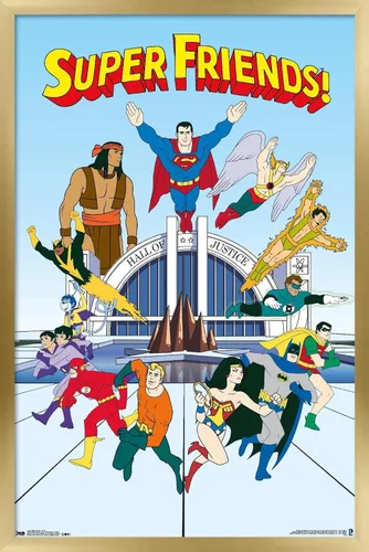 Vista 17 de Trends International DC Comics Super Friends - Póster de pared del equipo, 22.4 pulgadas de largo x 14.7 pulgadas, versión enmarcada de madera