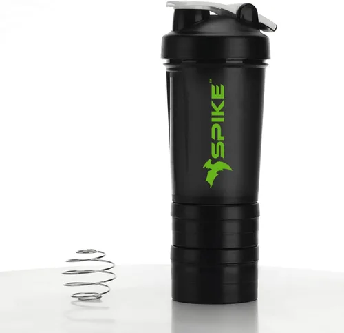Vista 4 de Spike Pro Protein Shaker - Botella mezcladora con soporte para proteínas para mezcla de proteínas, ciclismo, gimnasio, botella de agua con bola