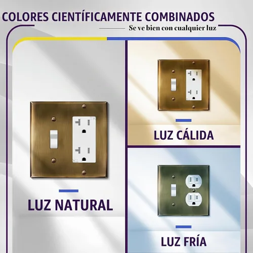 Vista 2 de ENERLITES - Placa de pared combinada para interruptor de palanca y enchufe decorativo, cubierta de acero inoxidable 201, resistente a la corrosión