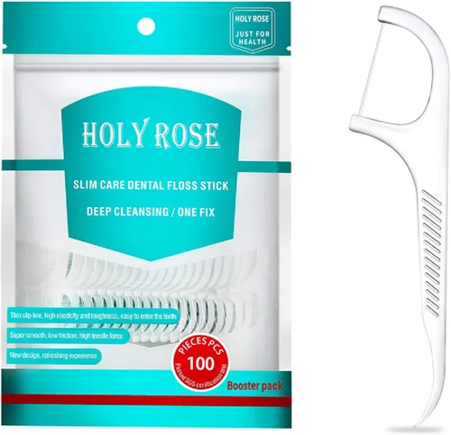 Vista 5 de Palillos de hilo dental de viaje, palillo de dientes Holy rose de alta dureza para adultos, 300 unidades de hilo dental profesional para higiene