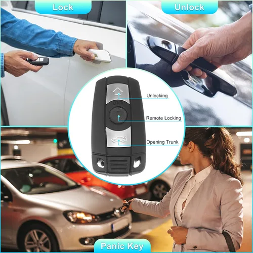 Vista 3 de X AUTOHAUX 315MHz KR55WK49127 Reemplazo inteligente de proximidad sin llave remoto de entrada remoto para BMW 1 3 5 6 Series 2006-2014 3 botones