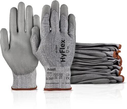 Vista 7 de Ansell HyFlex 11-727 Ultralight Cut-Resistant Industrial Gloves w/Reinforced Palm for Machinery, Auto, Warehousing Grey
