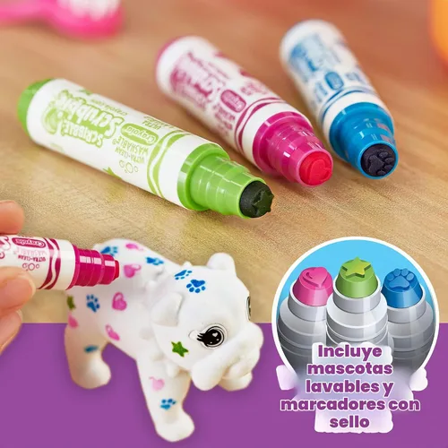 Vista 5 de Crayola Scribble Scrubbie Pet Tattoo Shop, Toy Pet Playset, regalo para niños, edad 3, 4, 5, 6