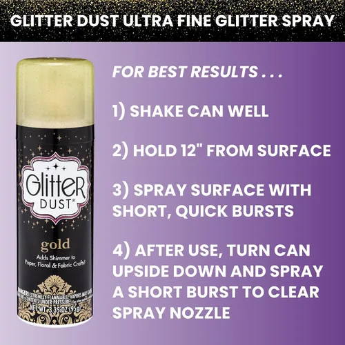 Vista 2 de Glitter Dust - Aerosol de purpurina ultrafina, color dorado