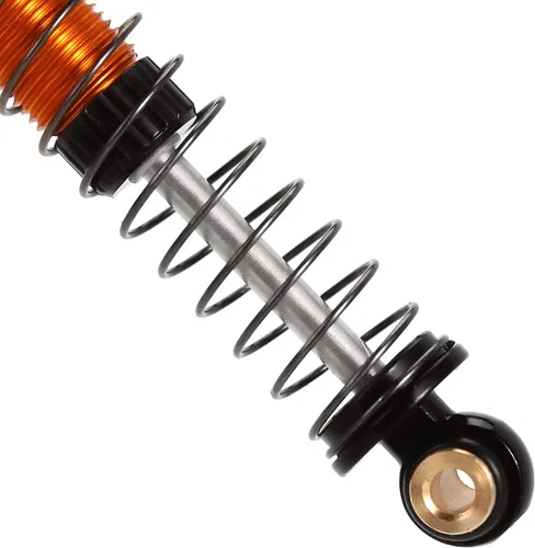 Vista 4 de INJORA Amortiguador de aceite de amortiguador de choque tele roscado de aluminio de 1.772 in para 1/24 RC Crawler FMS FCX24 Actualización (Oro)